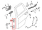 14-20 Nissan Pathfinder SV Rear Left Door Hinge Upper and Lower Pair 82401-9AM0A - Alshned Auto Parts