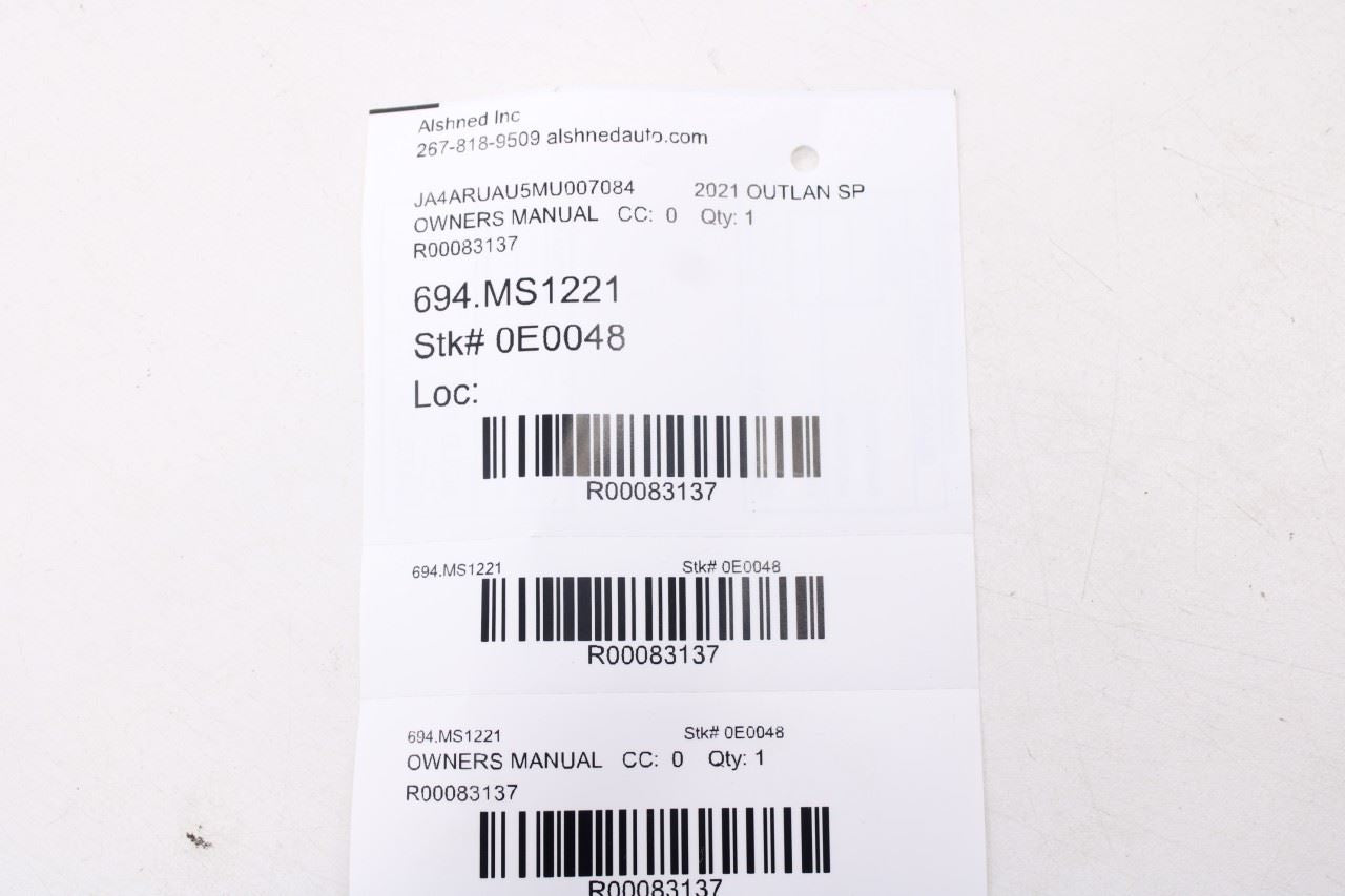 2021 Mitsubishi Outlander Sport Owners Manual Set with Case R8313716