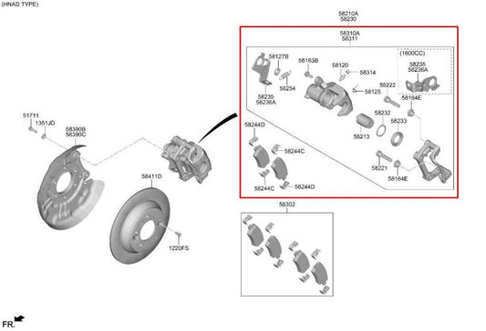 2021-2026 Hyundai Elantra SE Rear Right Passenger Side Disc Brake Caliper - Alshned Auto Parts