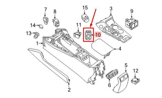 16-21 Nissan Maxima Console Navi Media & Tract Control Switch 283959DJ0A OEM - Alshned Auto Parts