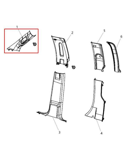 2011-2018 RAM 1500 Crew Cab Laramie Front Left Windshield A Pillar Cover Trim - Alshned Auto Parts