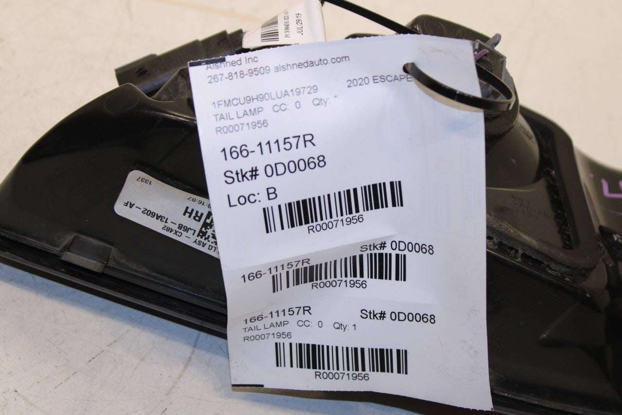 2020-22 Ford Escape SEL Rear Right Passenger Side Tail Light Lamp LJ6B-13A602-AF - Alshned Auto Parts