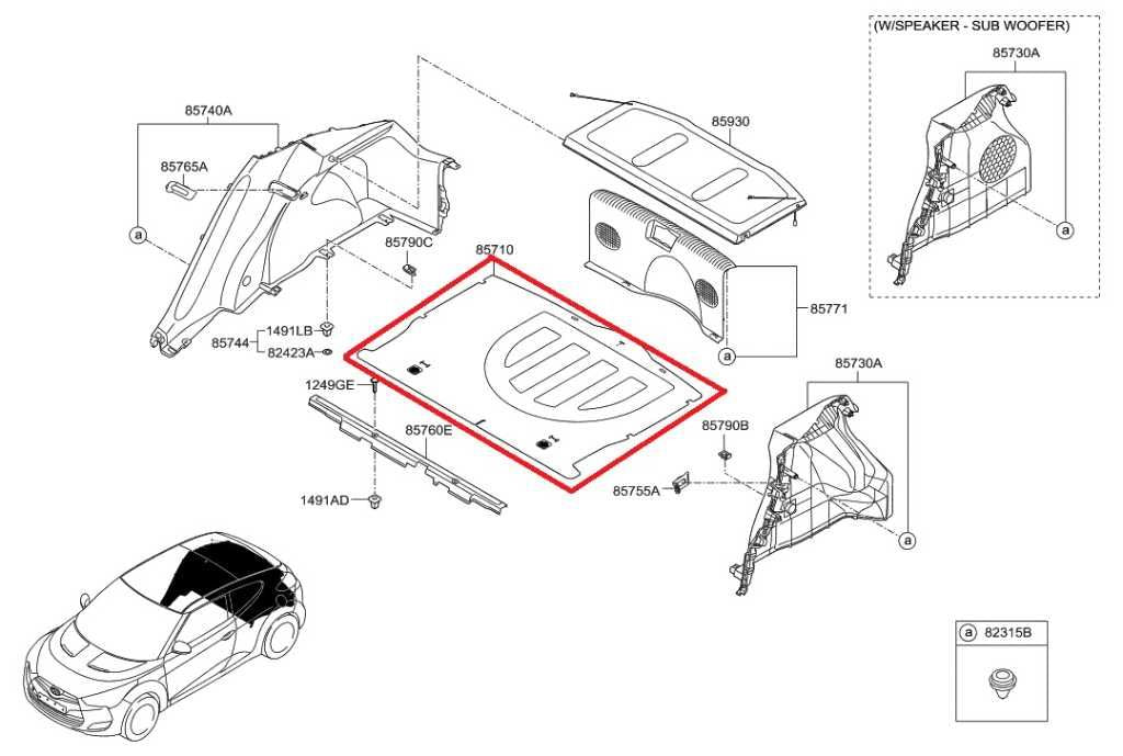 2011-2017 Hyundai Veloster Turbo Rear Trunk Floor Carpet Cargo Cover 85710-2V150 - Alshned Auto Parts