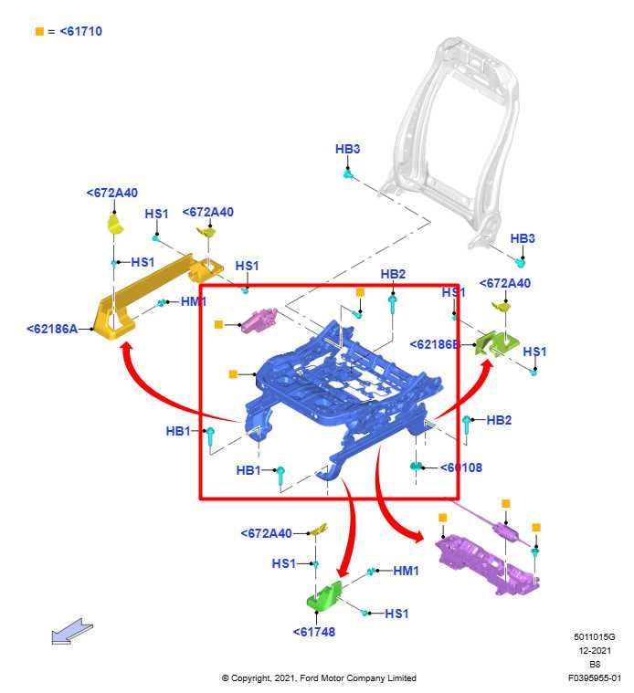 22-24 Ford Expedition MAX XLT Front Passenger Right Side Seat Lower Track Frame - Alshned Auto Parts