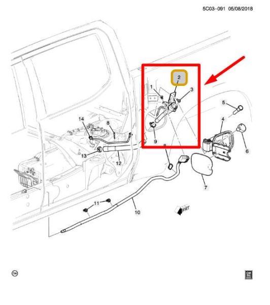 2019-2023 Chevrolet Silverado 1500 Fuel Filler Neck Hose Tube Pipe 84628058 OEM - Alshned Auto Parts