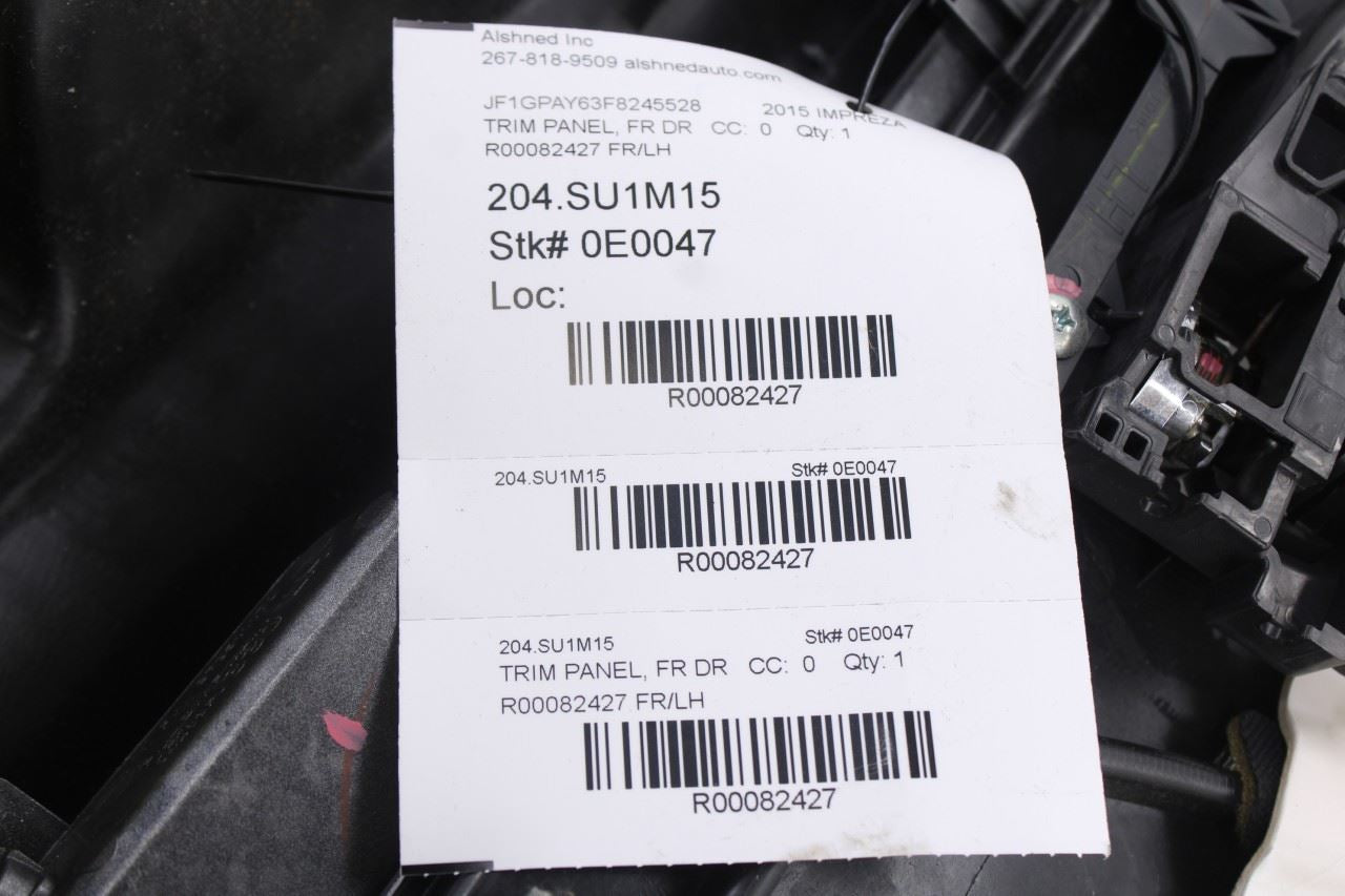 15-16 Subaru Impreza Sport Premium Front Left Side Door Trim Panel 94216FJ070VH21