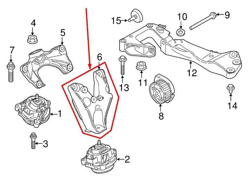 2015-2016 BMW 435i Gran Coupe xDrive 3.0L Left Side Engine Support Mount Bracket - Alshned Auto Parts