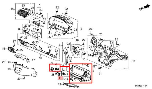 18-20 Honda Accord Dash Storage Tray Compartment w/ Charging Module 39570TVAA01 - Alshned Auto Parts