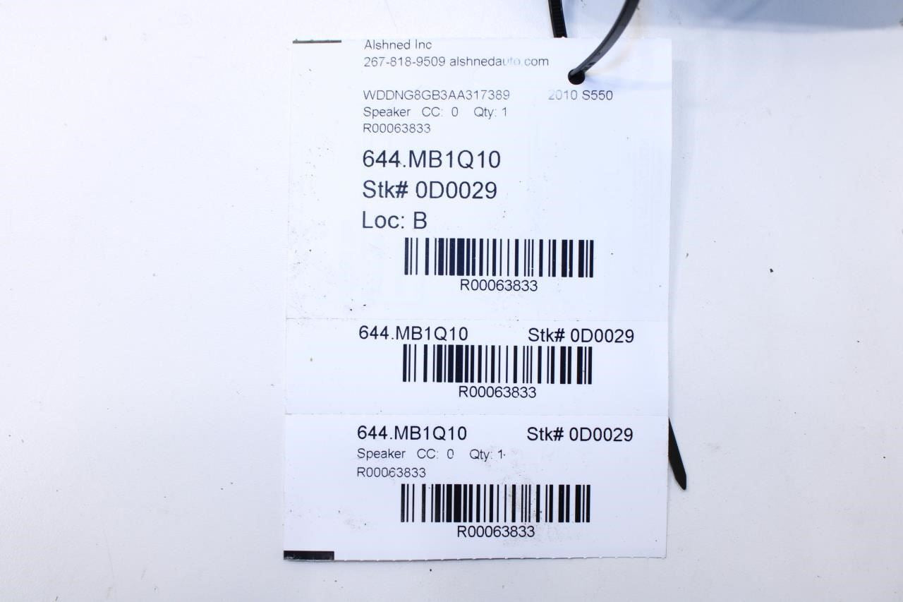 2010-13 Mercedes-Benz S550 Logic 7 Front Right Door Lower Speaker 221-820-78-02 - Alshned Auto Parts