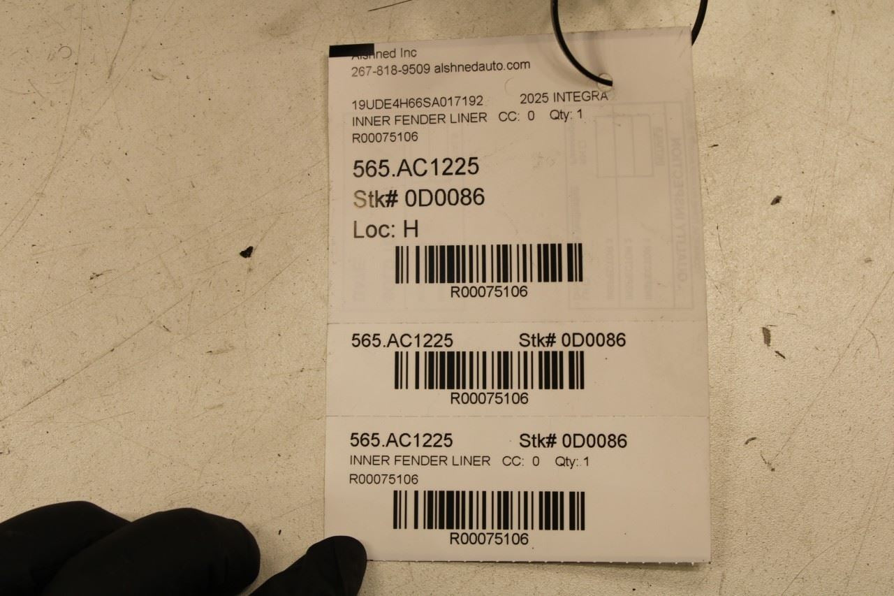 23-26 Acura Integra A-Spec Rear Left Driver Side Wheelhouse Liner Splash Shield - Alshned Auto Parts