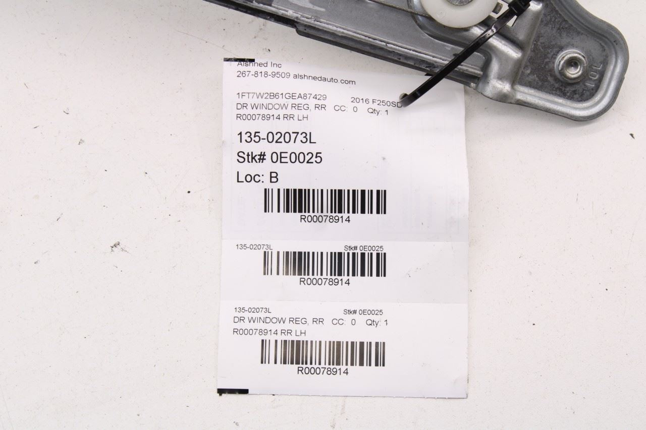 13-2016 Ford F250 Crew Cab Rear Left Driver Side Door Window Regulator w/ Motor - Alshned Auto Parts