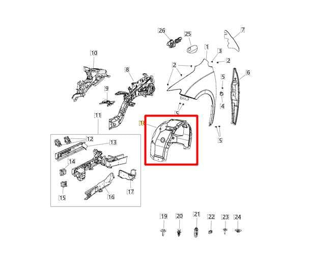 17-24 Chrysler Pacifica Front RH Fender Inner Liner Splash Shield 68228448AD OEM - Alshned Auto Parts