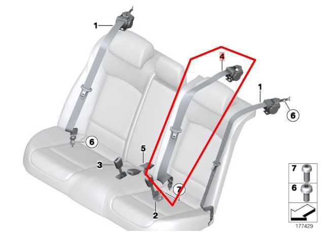 2010-15 BMW 750i xDrive 4.4L Rear Center 2nd Row Seat Belt Retractor 72117269504 - Alshned Auto Parts