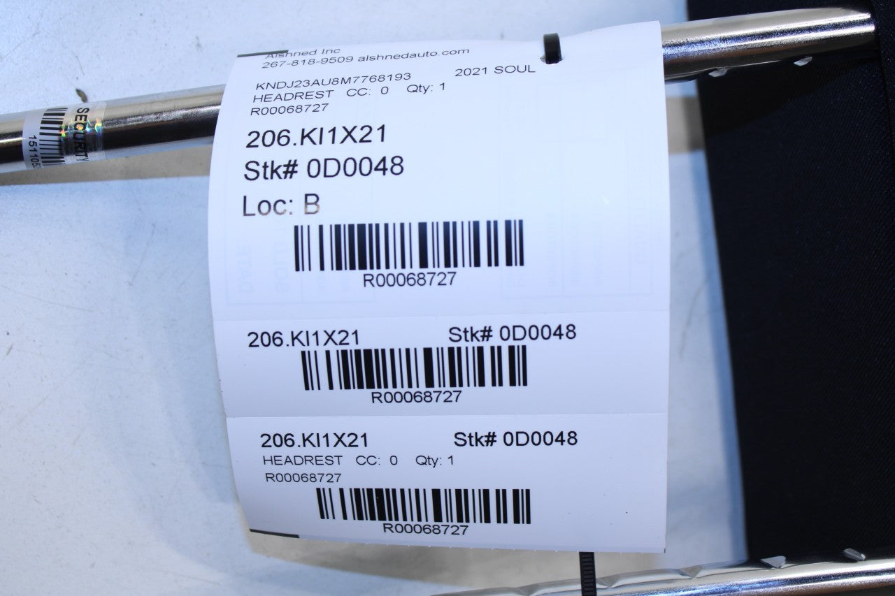 20-22 Kia Soul LX Front Driver Left or Passenger Right Side Seat Headrest Cloth - Alshned Auto Parts