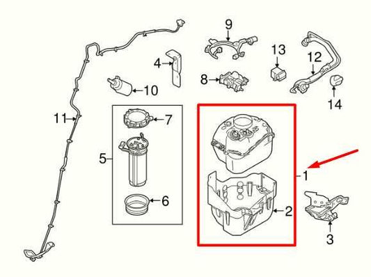 2011-2016 Ford F250 SD 6.7L Diesel DEF Exhaust Fluid Tank BC34-5J228-AK OEM - Alshned Auto Parts