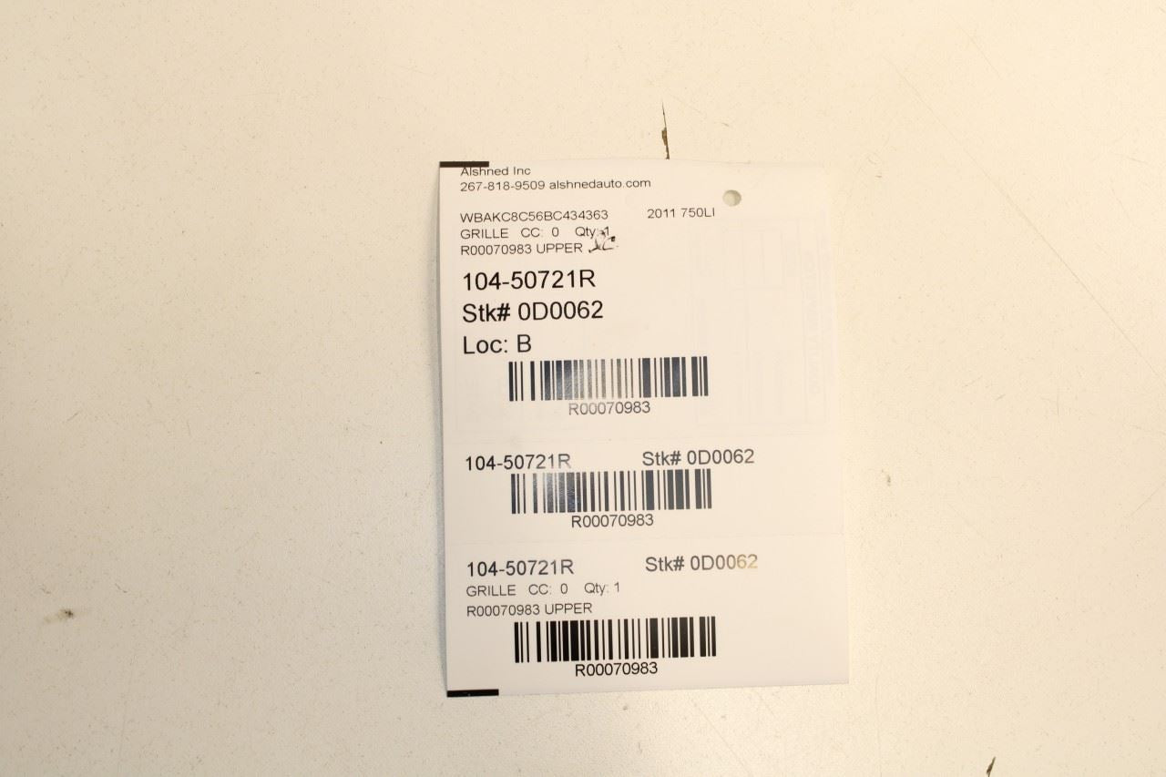 2010-2012 BMW 750Li xDrive Front Right and Left Driver Side Bumper Upper Grille - Alshned Auto Parts