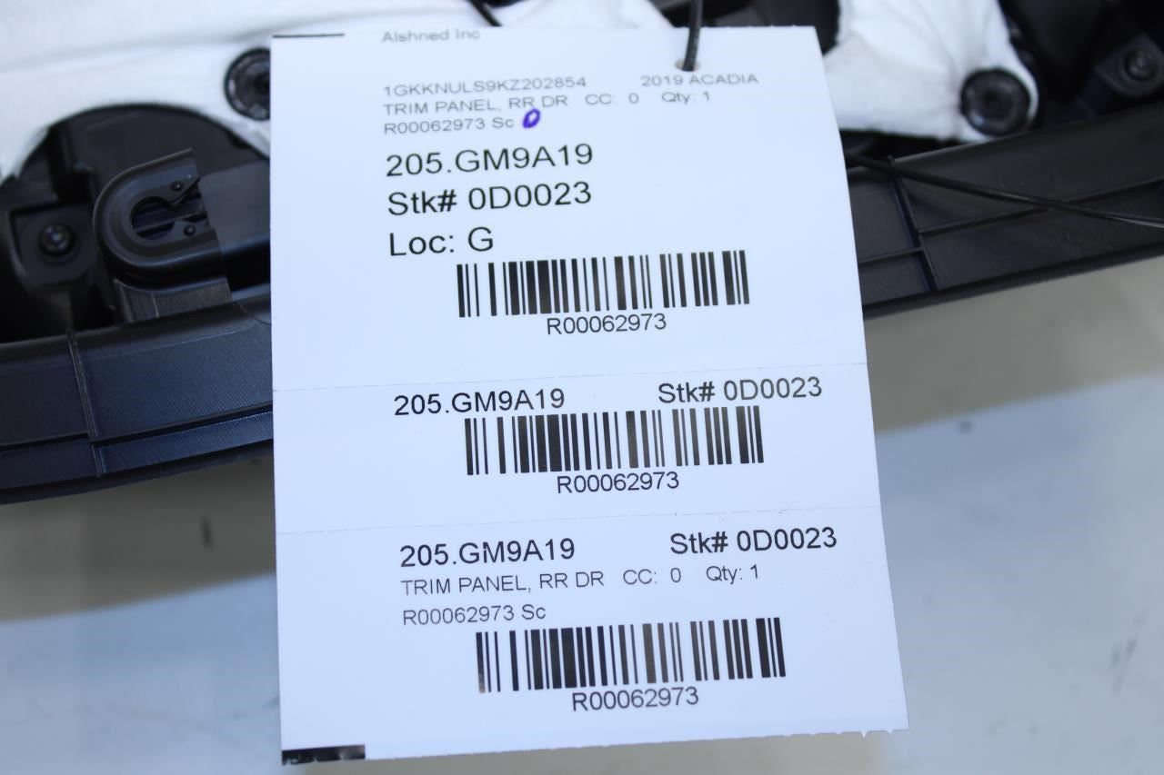 2019 GMC Acadia SLT-1 Rear Left Driver Side Door Trim Panel 84536461 OEM *ReaD* - Alshned Auto Parts