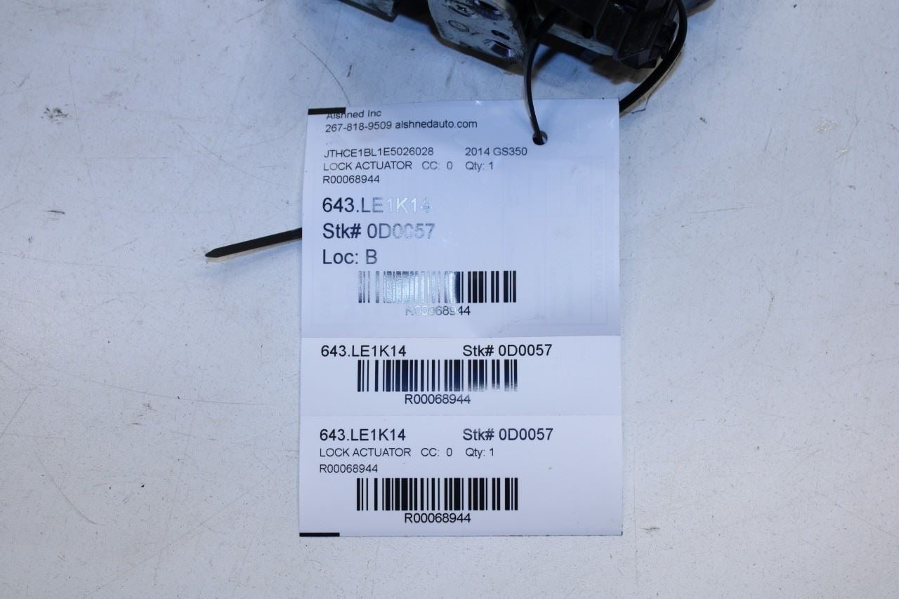 13-20 Lexus GS350 Rear Right Passenger Side Door Lock Latch Actuator 69050-33120 - Alshned Auto Parts