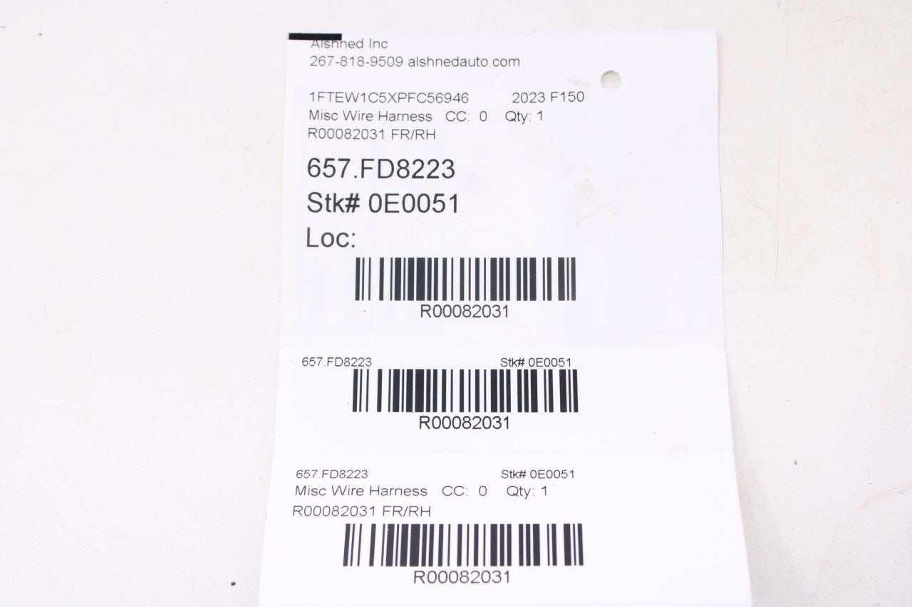 2022-26 Ford F150 XLT Supercrew Front Left Side Door Wire Harness PL3T-14631-FC10