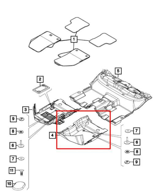 15-23 Jeep Renegade Sport 2.4L FWD Front Driver Left Side Floor Carpet Liner Mat - Alshned Auto Parts