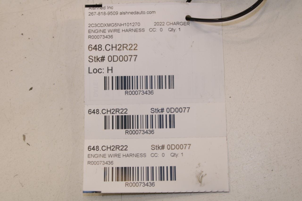 2022-2023 Dodge Charger GT 3.6L AWD Engine Wiring Harness 68541700AA OEM - Alshned Auto Parts