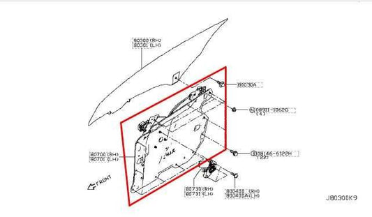 17-22 Infiniti Q60 Luxe Front Right Door Window Regulator w/ Carrier 80720-5CA0A - Alshned Auto Parts