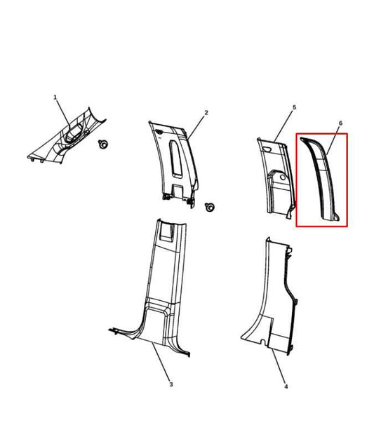 2011-2018 RAM 1500 Big Horn Rear Left Driver Side Door Glass Fixed Trim Cover - Alshned Auto Parts