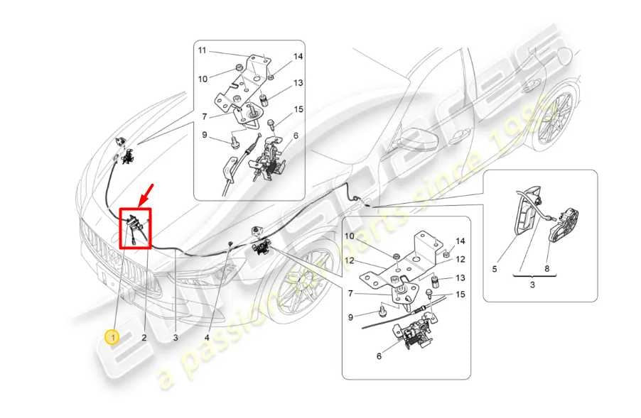 2014-2016 Maserati Ghibli Front Hood Safety Catch Release Lever 670002099 OEM - Alshned Auto Parts