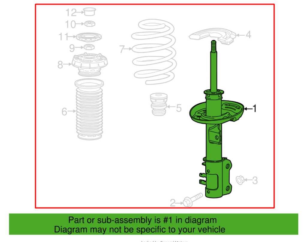 2013-22 Buick Encore AWD Front Driver LH Side Shock Strut Absorber 95266854 OEM - Alshned Auto Parts