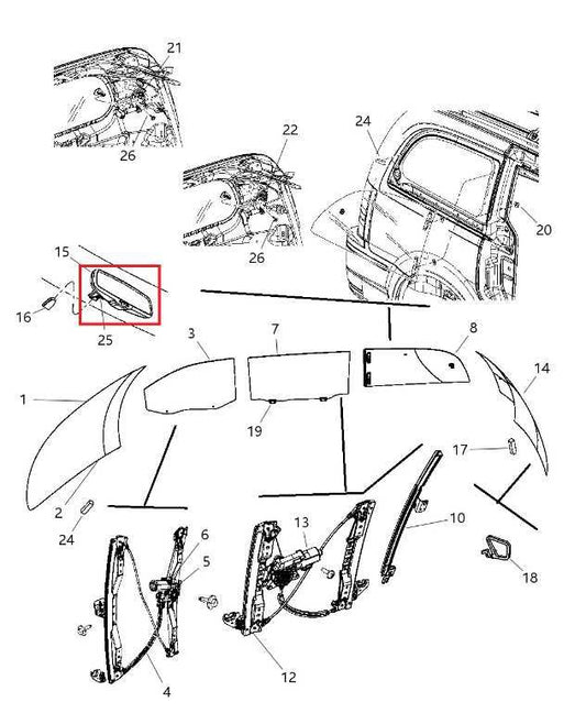 2008-2018 Dodge Grand Caravan GT Front Inside Rear View Mirror 55157457AD OEM - Alshned Auto Parts