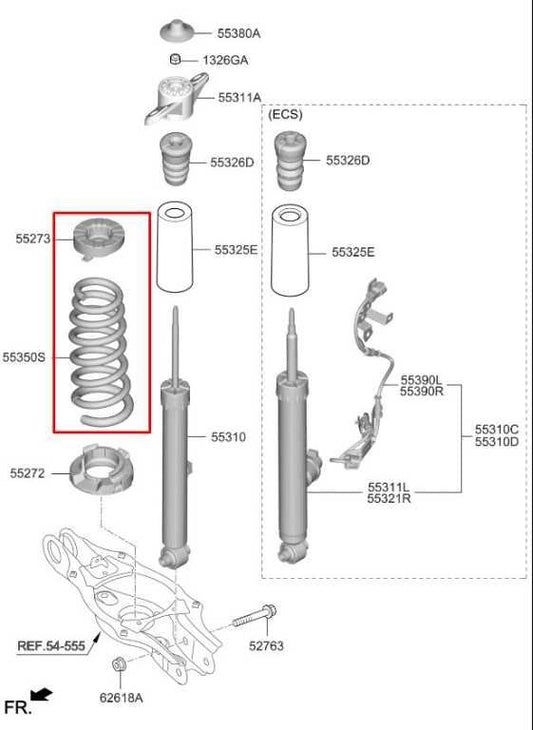 2018-23 KIA Stinger GT2 AWD Rear Right and Left Side Suspension Coil Spring Pair - Alshned Auto Parts