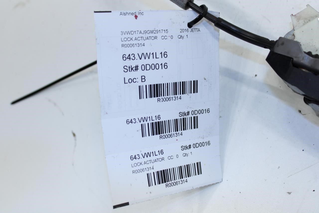 2014-2018 Volkswagen Jetta Sport Rear LH Door Lock Latch Actuator 5K4-839-015-S - Alshned Auto Parts