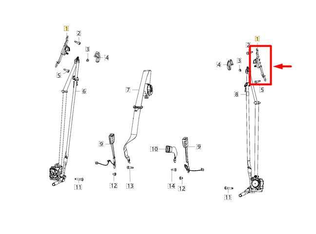 2019-24 Ram 1500 Front Left Side Seat Belt Upper Adjuster Bracket 5LA64HL1AB OEM - Alshned Auto Parts