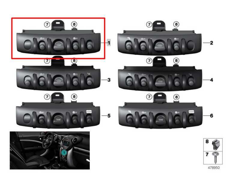 2014-24 Mini Hardtop Cooper 1.5L Console Ignition Start-Stop Button Multi Switch - Alshned Auto Parts