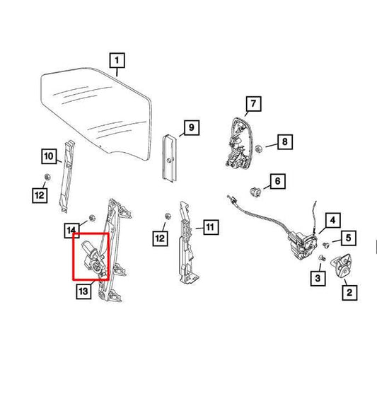 2015-22 RAM Promaster City Front LH Driver Side Door Window Motor 68366053AA OEM - Alshned Auto Parts