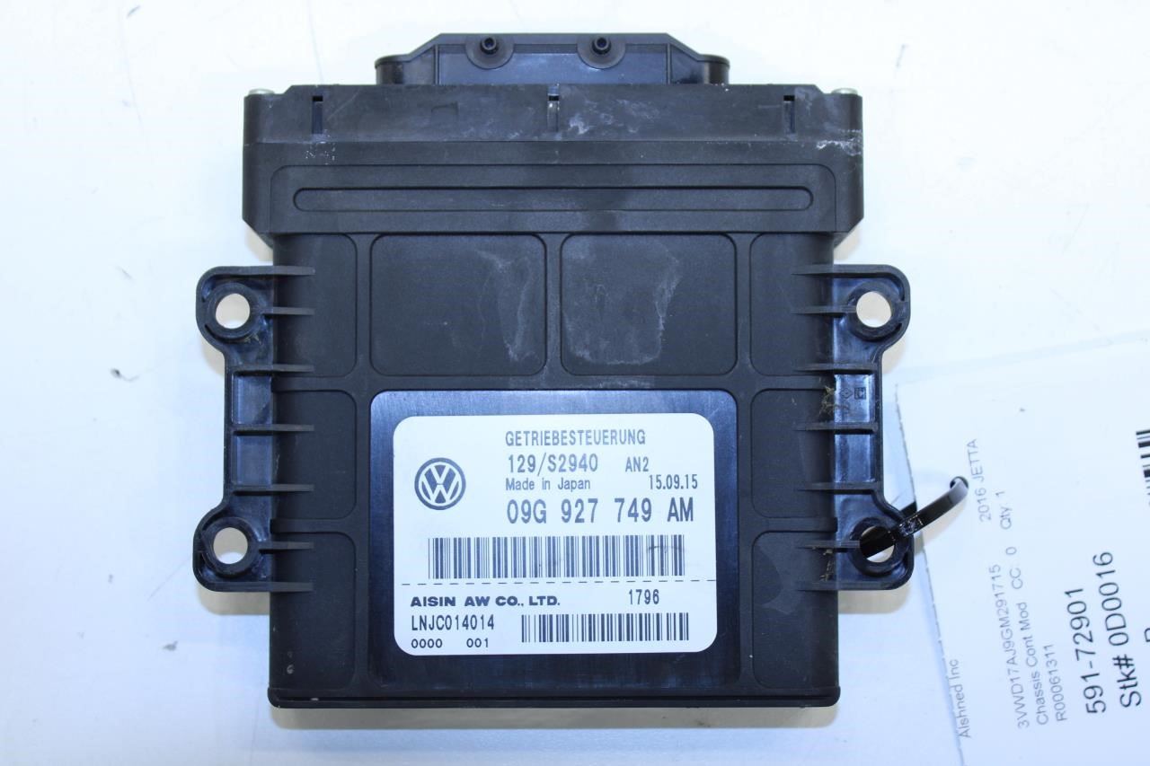 2016-2018 Volkswagen Jetta Sport 1.8L Transmission Control Module 09G-927-749-AM - Alshned Auto Parts