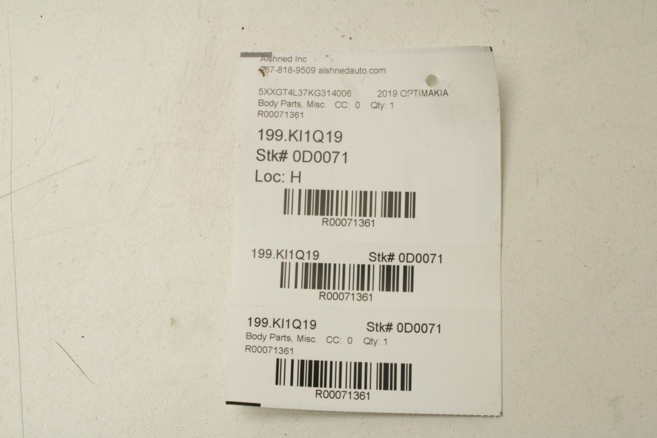 16-20 Kia Optima Front Right Door Run Channel w/ Belt Weatherstrips 82540-D5000 - Alshned Auto Parts