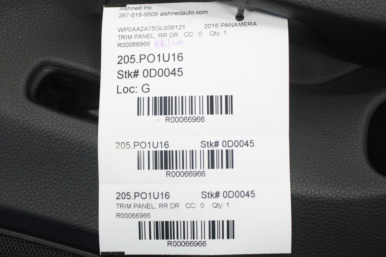 2011-2016 Porsche Panamera 4 Rear Right Passenger Door Trim Panel 970555914017P8 - Alshned Auto Parts