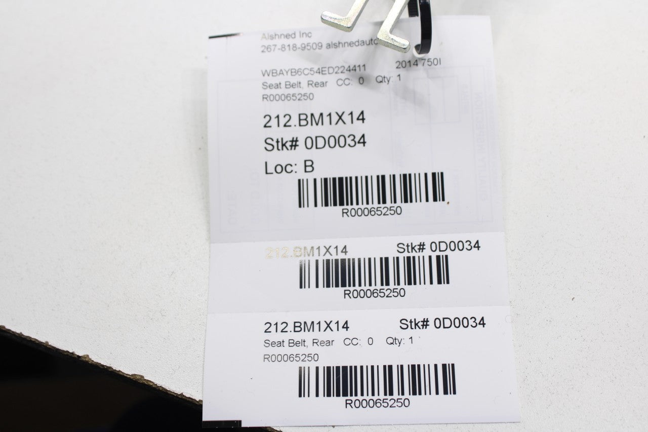 10-15 BMW 750i xDrive Rear Left Side 2nd Row Seat Belt Retractor 72119163245 OEM - Alshned Auto Parts