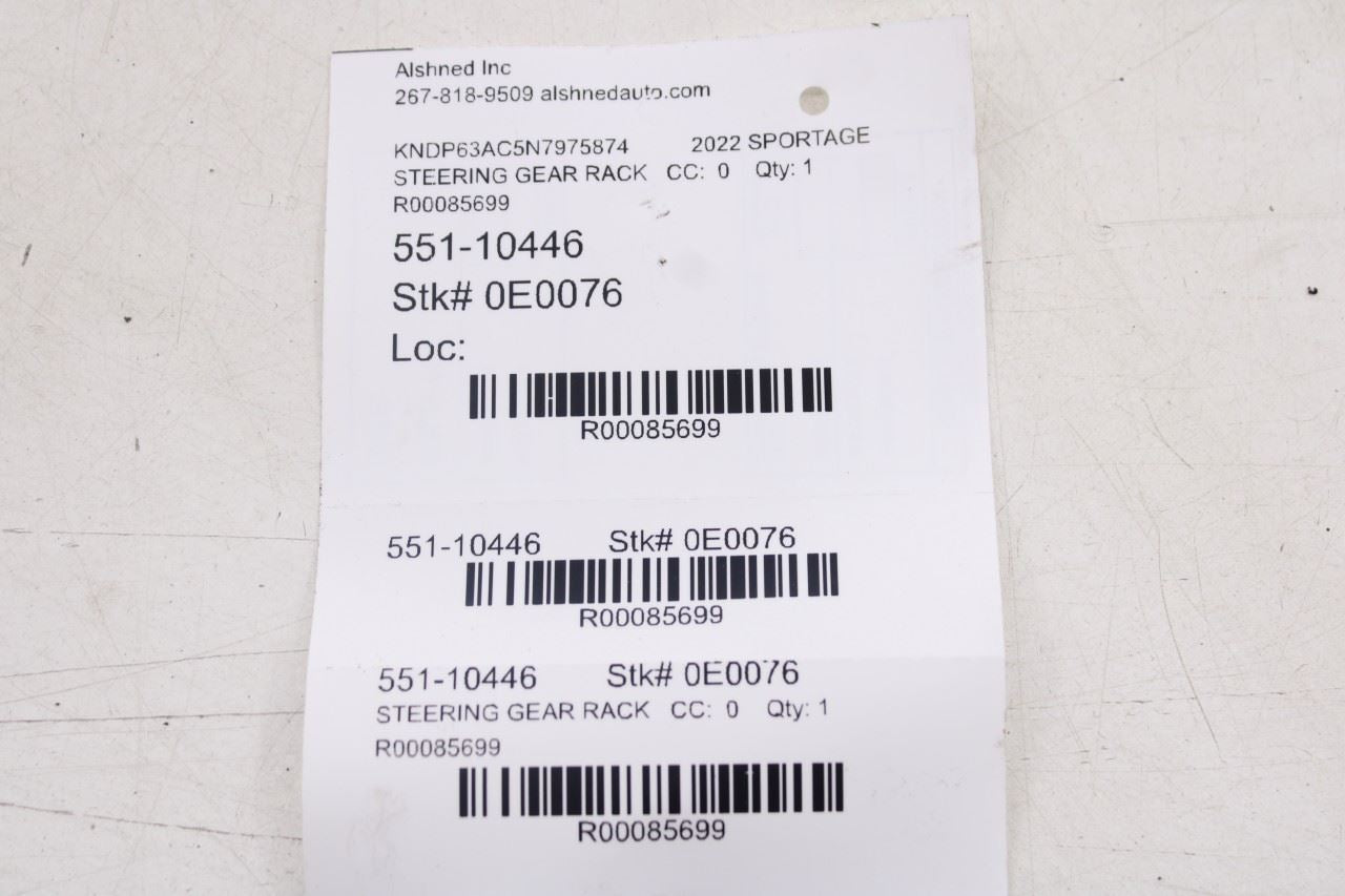 20-22 Kia Sportage Nightfall FWD Power Steering Gear Rack and Pinion 56500-D350010