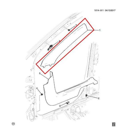 18-24 Chevrolet Equinox Front Right Windshield APillar Trim Cover 85545905 *ReaD - Alshned Auto Parts