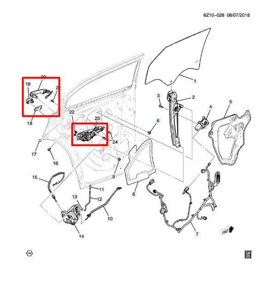2019-2024 Cadillac XT4 Premium Rear Right Side Door Exterior Handle 13509689 OEM - Alshned Auto Parts