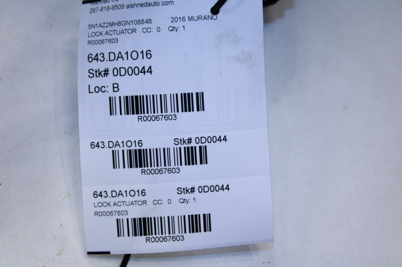 2015-24 Nissan Murano Platinum Front Right Door Lock Latch Actuator 80500-5AA0A - Alshned Auto Parts