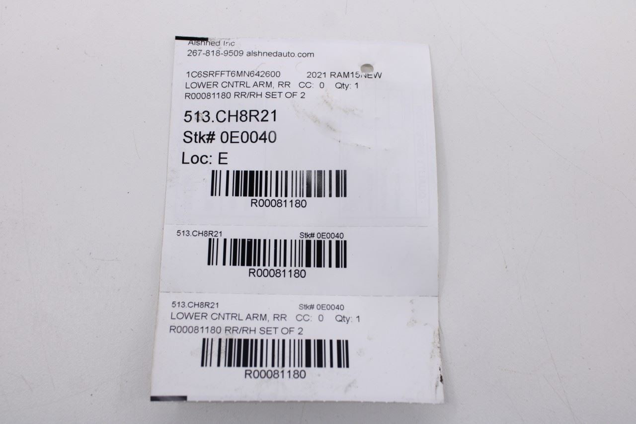 2019-2025 RAM 1500 Big Horn 4x4 Rear Right Side Upper and Lower Control Arm - Alshned Auto Parts