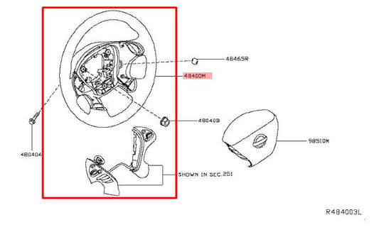 15-19 Nissan Murano Platinum 3.5L AWD Steering Wheel Leather w/ Control Buttons - Alshned Auto Parts