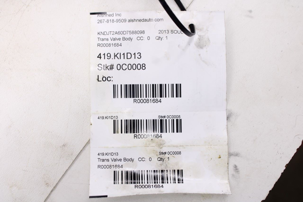 12-13 Kia Soul 2L FWD 6-Spd Auto Transmission Valve Body w/ Oil Pan 46210-3B61118
