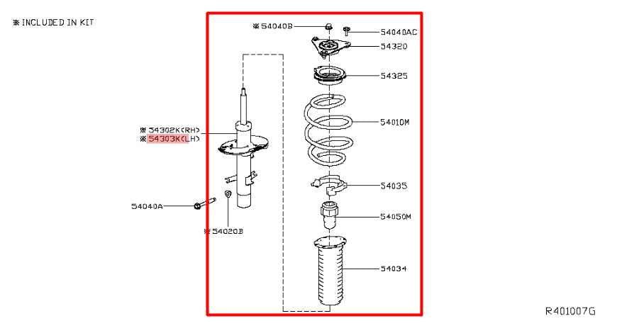 19-24 Nissan Altima SL FWD Front Left Side Shock Strut Absorber E4303-6CA0A OEM - Alshned Auto Parts