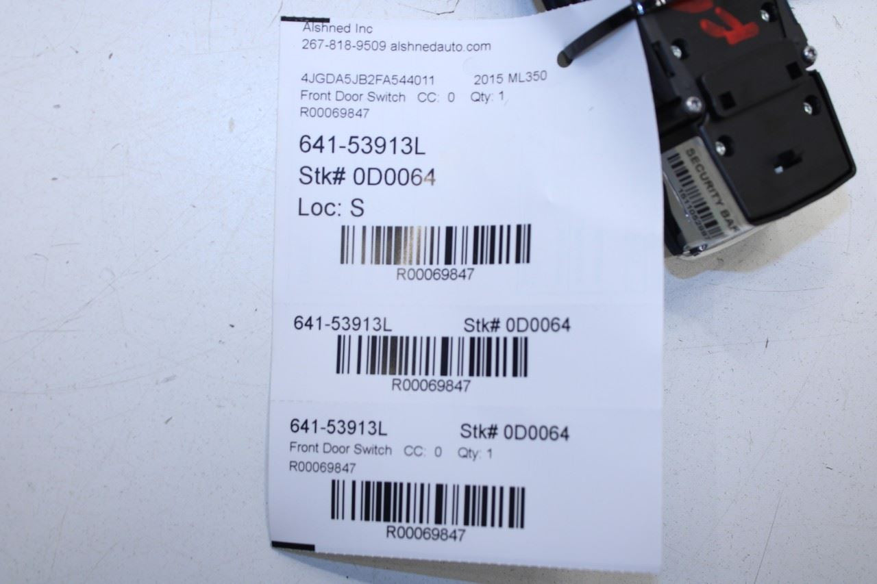 2012-2015 Mercedes-Benz ML350 Front Left Driver Side Master Power Window Switch - Alshned Auto Parts