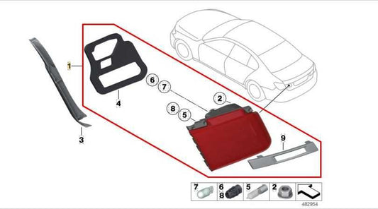 2013-2015 BMW 750I xDrive Rear Right Passenger Side Tail Light Lamp 63217300272 - Alshned Auto Parts