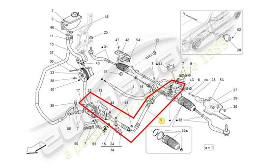2014-17 Maserati Ghibli 3.0L RWD Power Steering Oil Hose Tube Pipe 670001922 OEM - Alshned Auto Parts